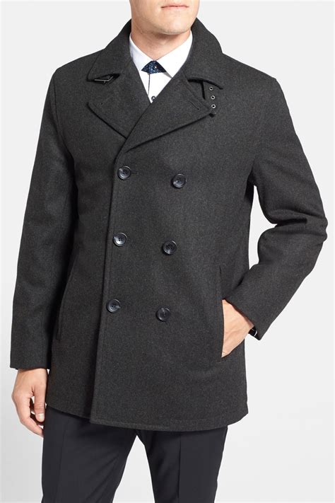 michael kors mens wool blend double breasted peacoat|Michael Kors Men's Classic Fit Double.